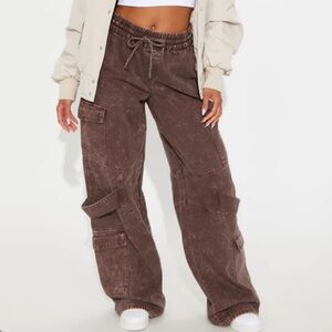 NEW Fashion Nova Brown Cargo Pants